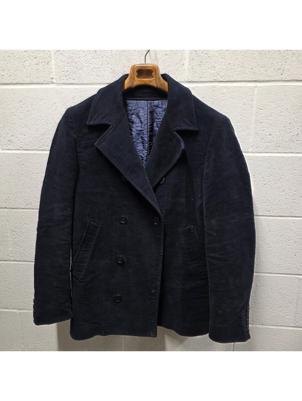 Daniele Alessandrini Italian Navy Blue Velvet Blazer IT 50 US 40 Jacket navy